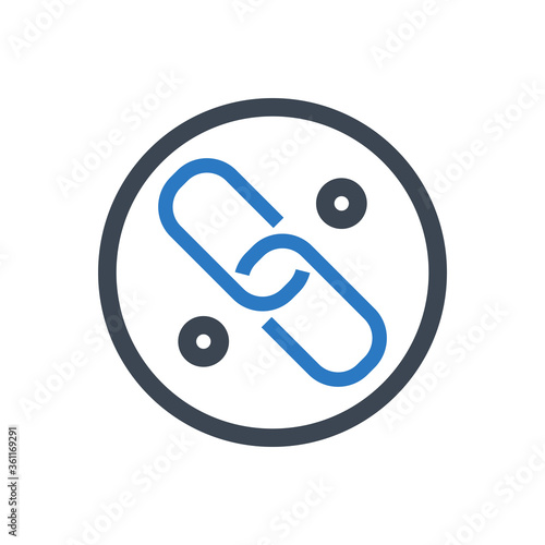 Link Related Vector Glyph Icon. Isolated on White Background. Vector Illustration.
