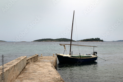 cute sailing boat in Orebic  Croatia