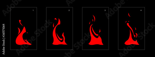 Fire explosion effect. Explosion Animation effect. Animation Sprite sheet for games, cartoon or animation. vector style animation effect 13010.