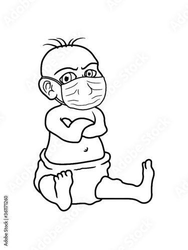 Mundschutz Corona Baby Clipart Schwanger Eltern Junge 