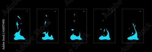 Water explosion effect. Explosion animation effect. Animation sprite sheet for games, cartoon or animation. vector style animation effect 1314.