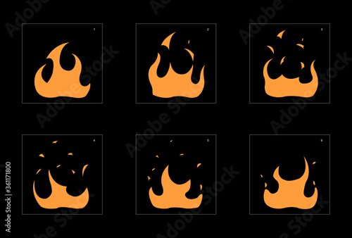 Dust explosion effect. Explosion animation effect. Animation sprite sheet for games, cartoon or animation. vector style animation effect 1321.