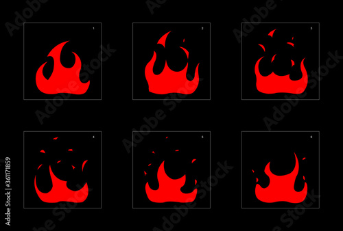 Fire explosion effect. Explosion Animation effect. Animation Sprite sheet for games, cartoon or animation. vector style animation effect 13022.