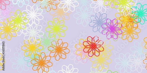 Light Multicolor vector natural artwork with flowers.