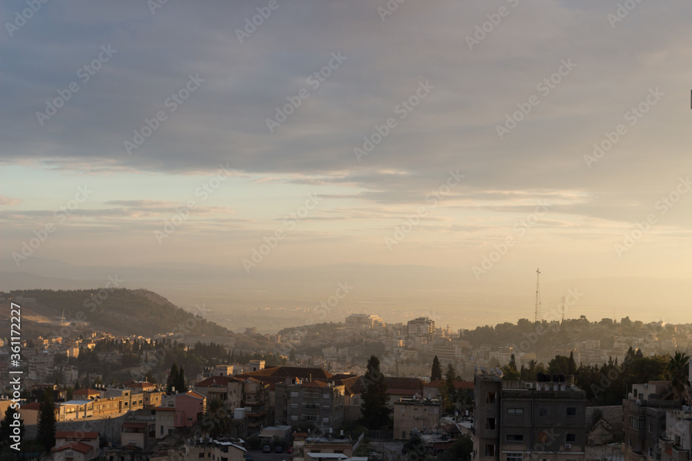 Nazareth City at sunset.