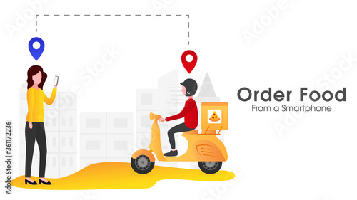 Food delivery application on smartphone