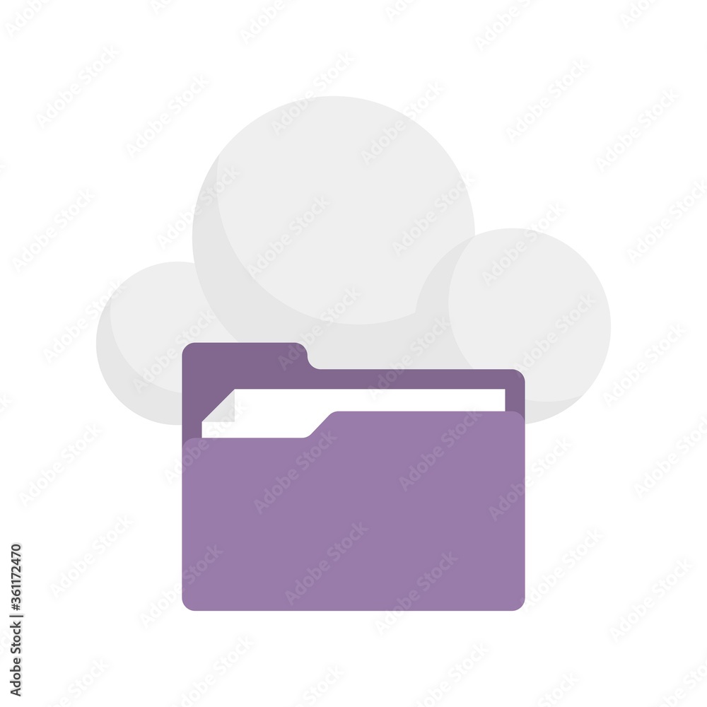 Cloud file folder icon illustration in flat design style. Uploading folders to cloud. Download from cloud. Cloud file folder icon illustration in flat design style. Uploading folders to cloud. Download from cloud.
