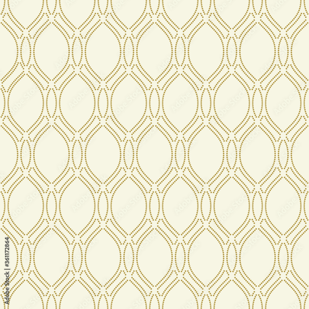 Fototapeta premium Seamless vector dotted golden wavy ornament. Modern background. Geometric modern pattern