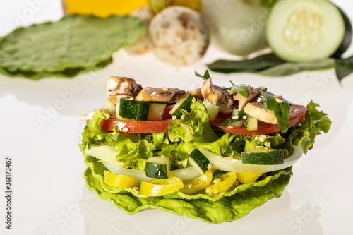 Vegetables on white background photo