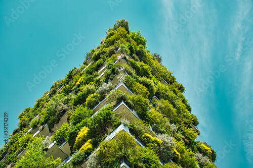 Vertical Forest (Bosco Verticale) Innovative Green House Skyscraper representing commitment to sustainable economy designed by Boeri Studio