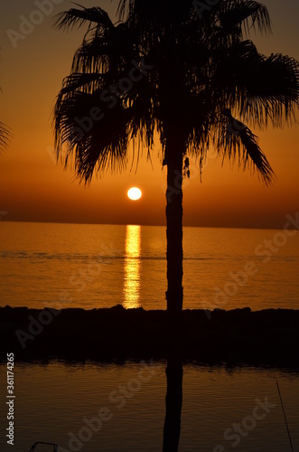 Sunset over the sea