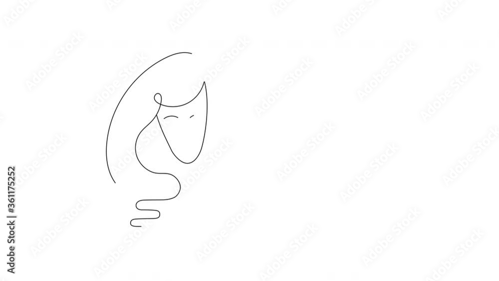 Self drawing animation of girl Self drawing animation of girl