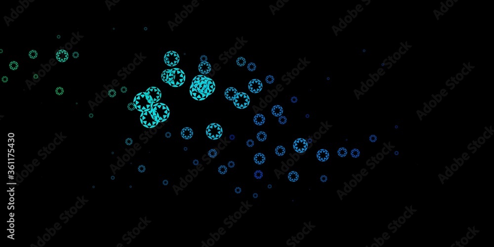 Dark blue, green vector backdrop with dots. Dark blue, green vector backdrop with dots.