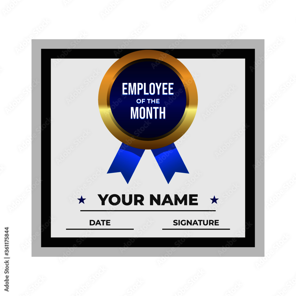 Employee of the Month Certificate Corporate Vector Stock Vector | Adobe ...