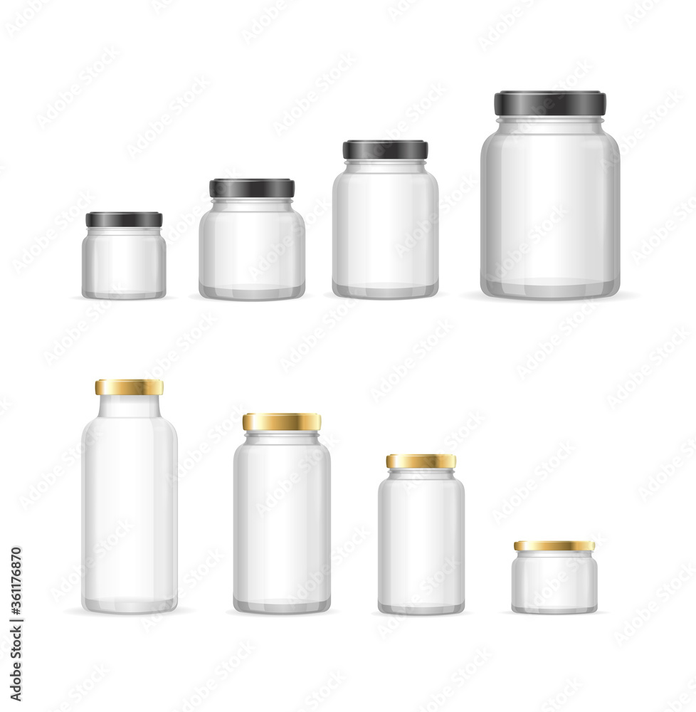 Realistic Detailed 3d Empty Glass Jar. Vector Realistic Detailed 3d Empty Glass Jar. Vector