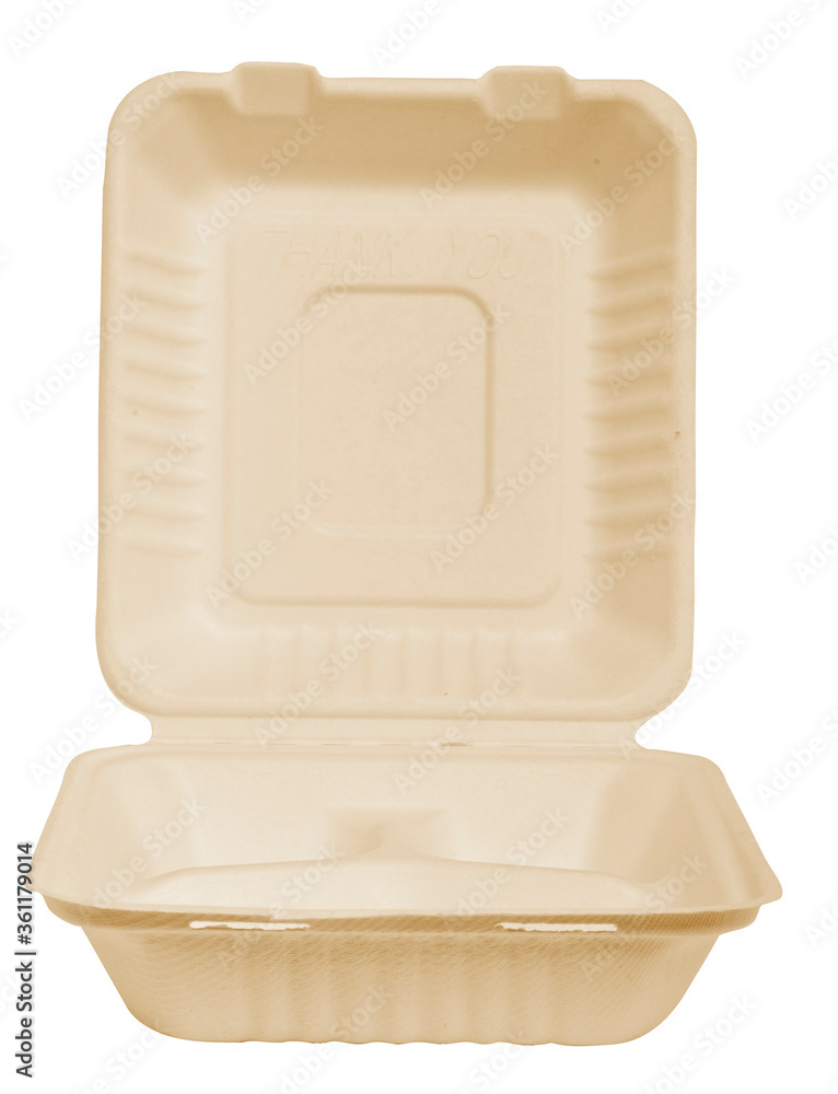natural plant fiber food box on white background natural plant fiber food box on white background