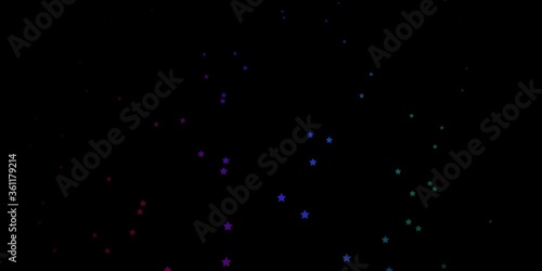 Dark Multicolor vector pattern with abstract stars. Blur decorative design in simple style with stars. Pattern for new year ad, booklets.