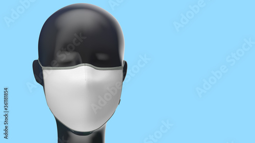 Protective medical facial mask digital mockup template