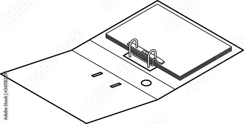 An open lever arch file with some paper.