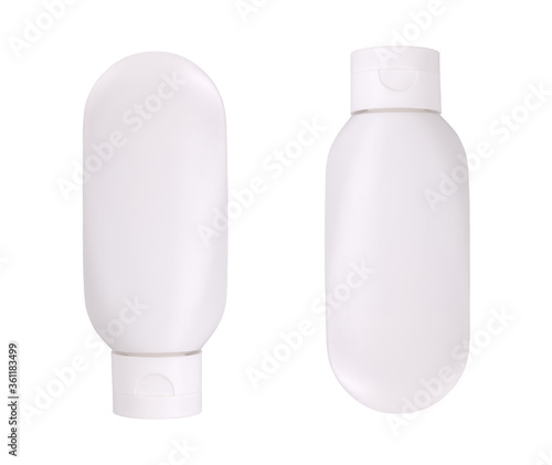 Konstfotografi Two blank white cosmetic tubes