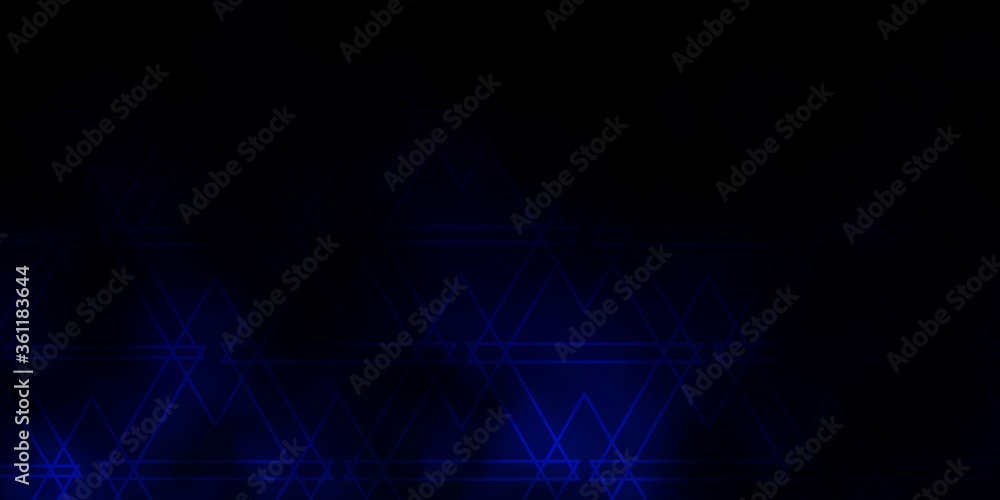 Dark BLUE vector layout with lines, triangles. Triangles on abstract background with colorful gradient. Pattern for commercials. Dark BLUE vector layout with lines, triangles. Triangles on abstract background with colorful gradient. Pattern for commercials.
