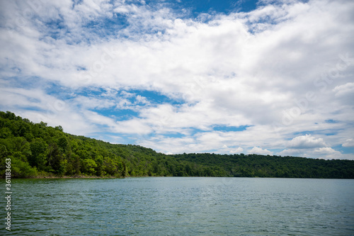 Blue Sky with Clouds Over Brookville Lake 