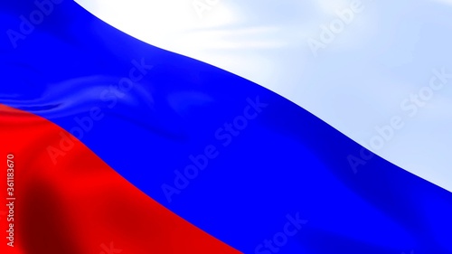 An illustration 3D of the flag of Russia in the wind