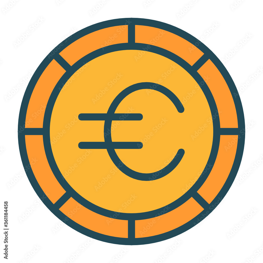 Euro Coin presenting Digital Money Euro Coin presenting Digital Money