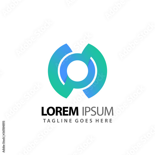 Abstract Letter CD Spinning Circle Modern Logos Design Vector Illustration Template