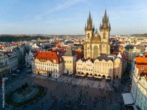 beautiful top view Old Town Square, Prague
