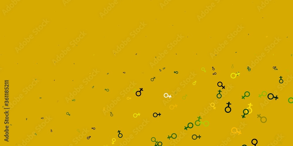 Light Green, Red vector texture with women's rights symbols. Light Green, Red vector texture with women's rights symbols.