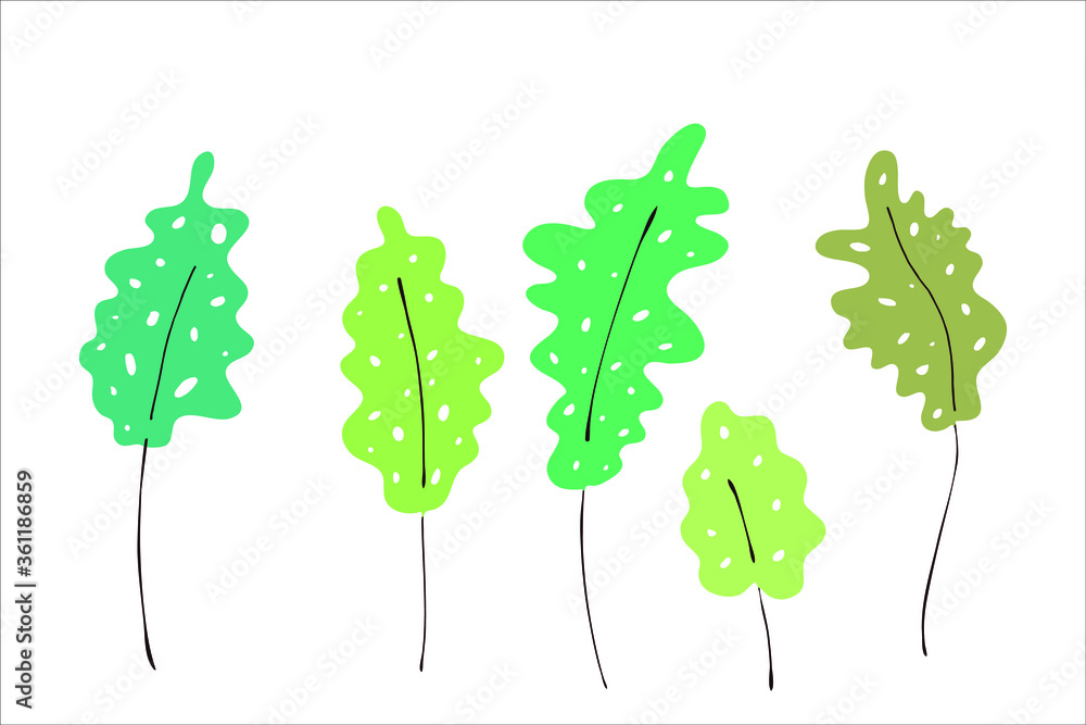 Obraz premium Decorative leaves for various design. Computer graphics