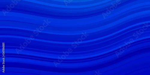 Light BLUE vector pattern with curved lines. Colorful geometric sample with gradient curves. Template for cellphones.