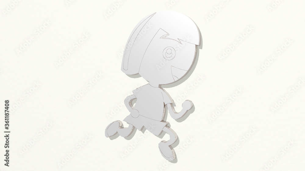 GIRL RUNNING made by 3D illustration of a shiny metallic sculpture on a wall with light background. beautiful and woman GIRL RUNNING made by 3D illustration of a shiny metallic sculpture on a wall with light background. beautiful and woman