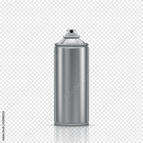 Steel spray can on a transparent background. Vector illustration