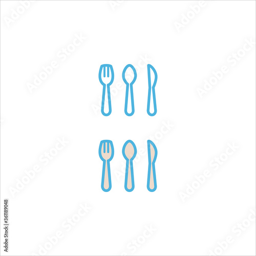 cutlery icon flat vector logo design trendy
