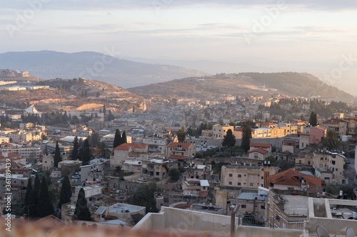 panoramic view of the city of Nazareth, Israel.