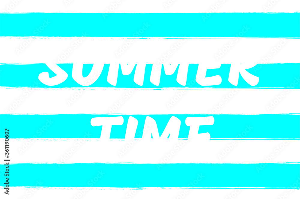 Hand-drawn summer time poster. Blue stripes made with a brush. Vector summer pattern stripes. Fashion print design pattern for cover, poster, ad design texture. Bright seamless striped background Hand-drawn summer time poster. Blue stripes made with a brush. Vector summer pattern stripes. Fashion print design pattern for cover, poster, ad design texture. Bright seamless striped background