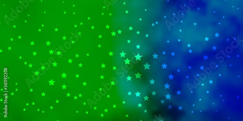 Dark Multicolor vector pattern with abstract stars. Shining colorful illustration with small and big stars. Pattern for new year ad, booklets.