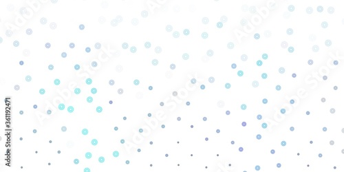 Light pink, blue vector doodle texture with flowers.