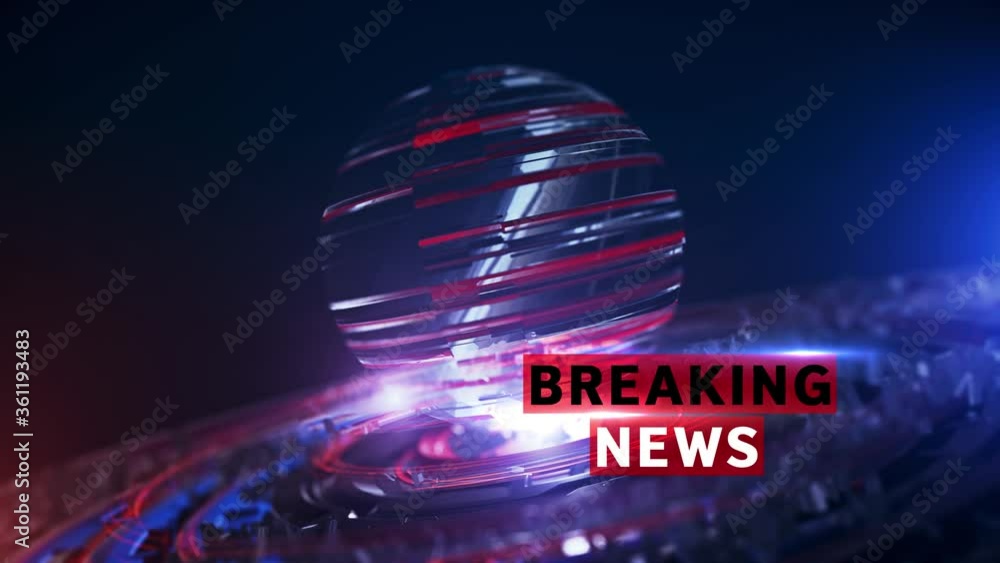 BREAKING NEWS Background Looped, digital world breaking news Studio