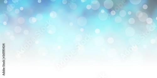 Light BLUE vector texture with circles. Colorful illustration with gradient dots in nature style. Pattern for wallpapers, curtains.