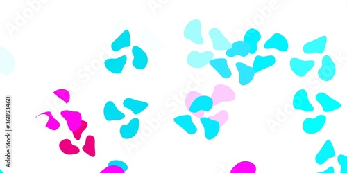 Light blue, red vector texture with memphis shapes.