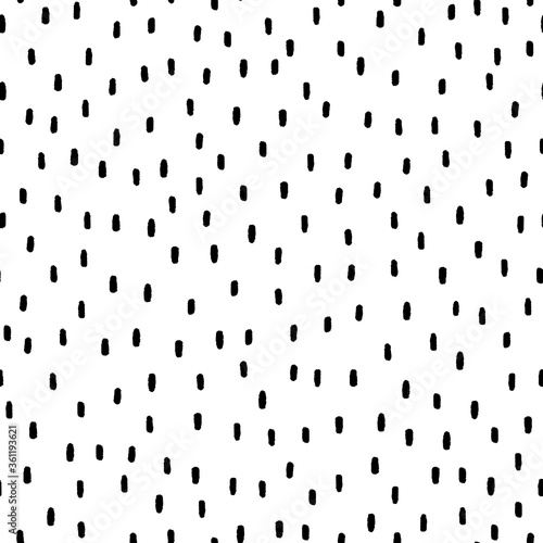 Vector seamless pattern with hand drawn grunge brush strokes on white background. Abstract backdrop for design, clothes, print, textile, wrapped paper. Modern minimal texture.