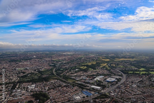 Aerial view of Bristol and the river Avon