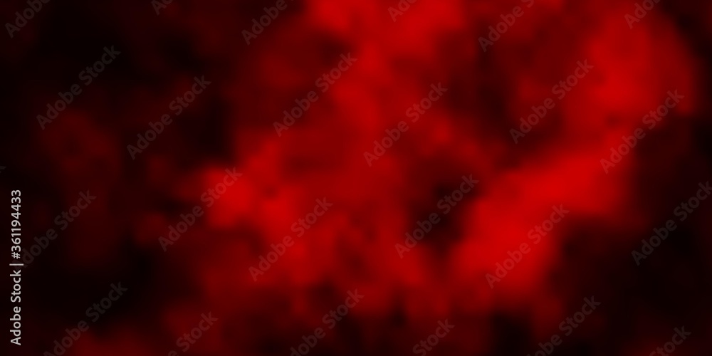 Dark Red vector pattern with clouds. Abstract colorful clouds on gradient illustration. Template for landing pages.