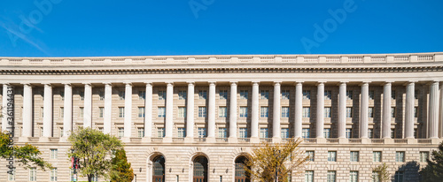 Classical style architecture with repeating design features in banner image. photo