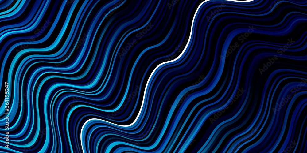Dark BLUE vector background with curved lines. Bright sample with colorful bent lines, shapes. Best design for your posters, banners. Dark BLUE vector background with curved lines. Bright sample with colorful bent lines, shapes. Best design for your posters, banners.