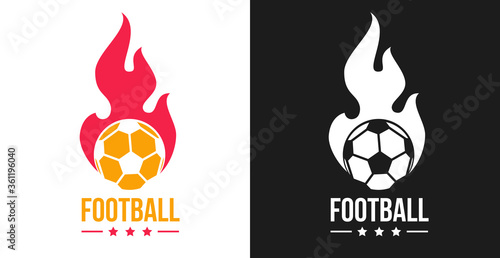 Logo, badge or label for football sport. Design templates emblem for soccer match, tournament, championship. Minimalistic vector illustration.