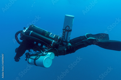 sub in decompressione con rebreather e stages